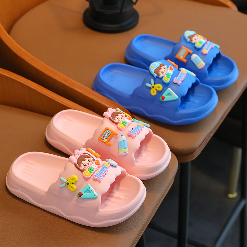 Children Kids Baby Fashion Girls Boys Cartoon Soft Sole Casual Slippers Shoes