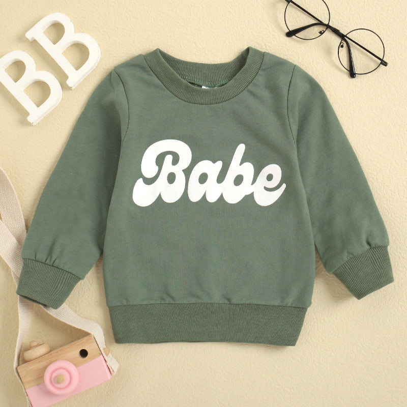 Toddler Baby Infant Girls Boys Letter Print Pullover Sweatshirt