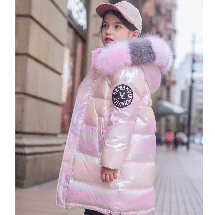Winter Children Kids Toddlers Girls Bright Color Hooded Warm Padded Coat