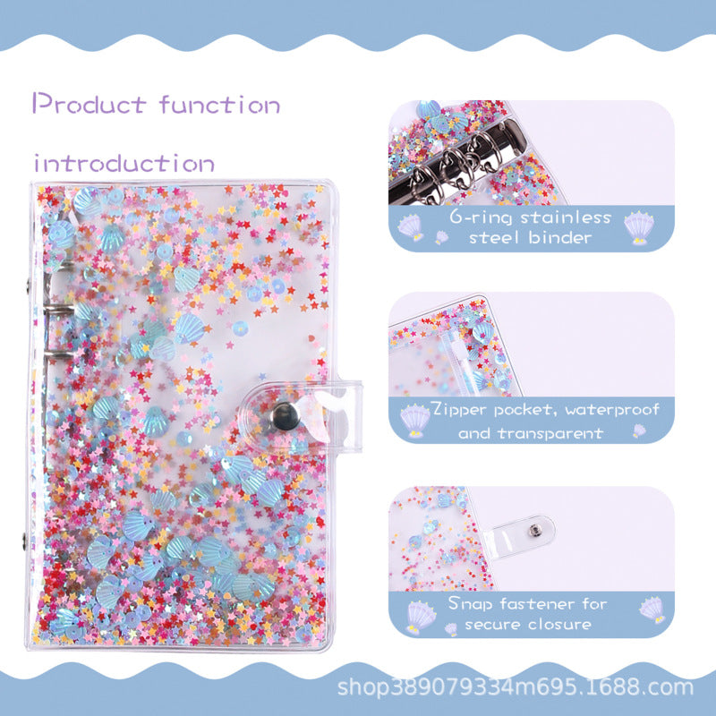 Transparent Creative A6 Binder Zipper Bag Notebook