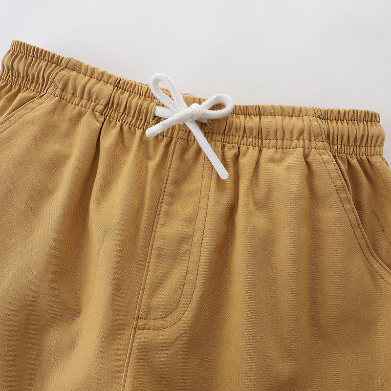 Kids Boys Fashion Simple Solid Color Cotton Casual Shorts