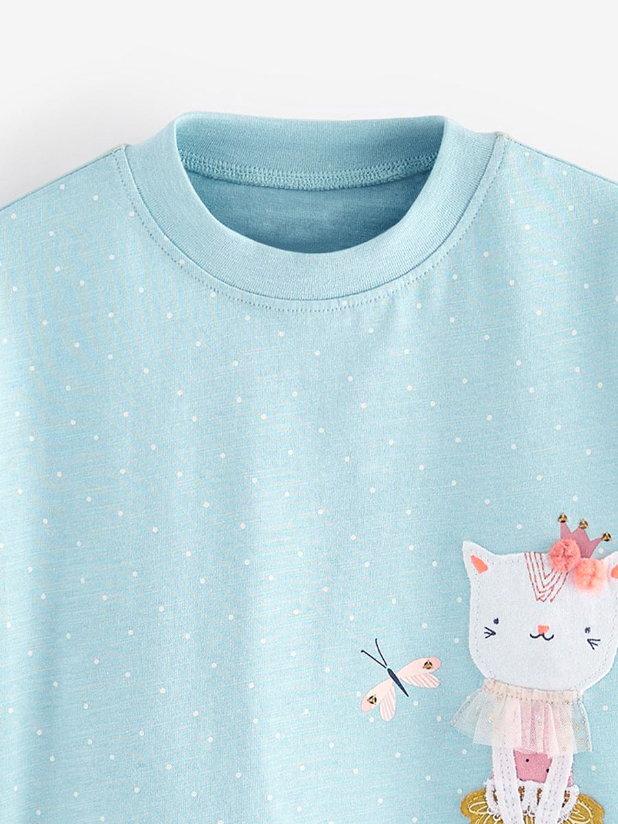 Kids Toddler Girls Casual Cute Short Sleeve T-Shirt