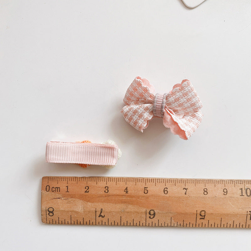 5pieces/set Kids Cute Cartoon Bow Flower Animal Fruit Decor Hair Clip