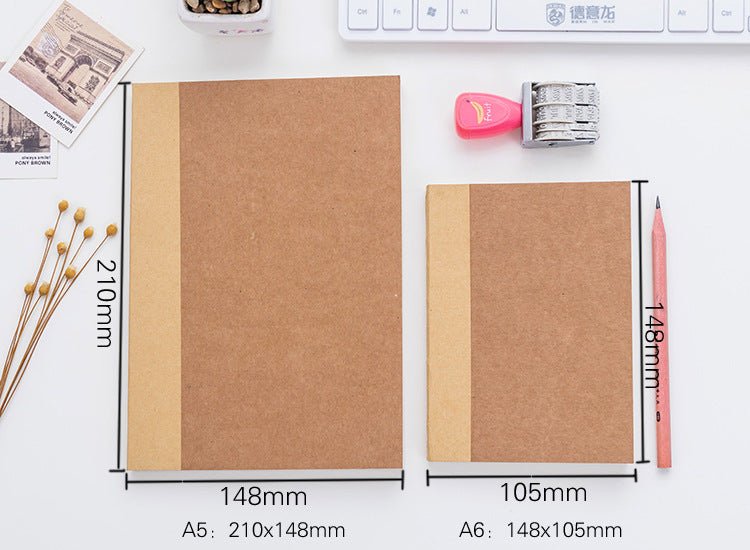 A5A6 Simple Retro Kraft Paper Hand-Painted Notebook