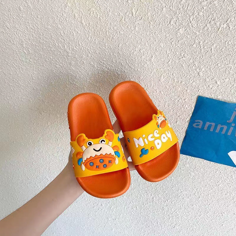 Children Kids Baby Fashion Girls Boys Casual Cartoon Cute Crab Home Non-Slip Slippers Shoes