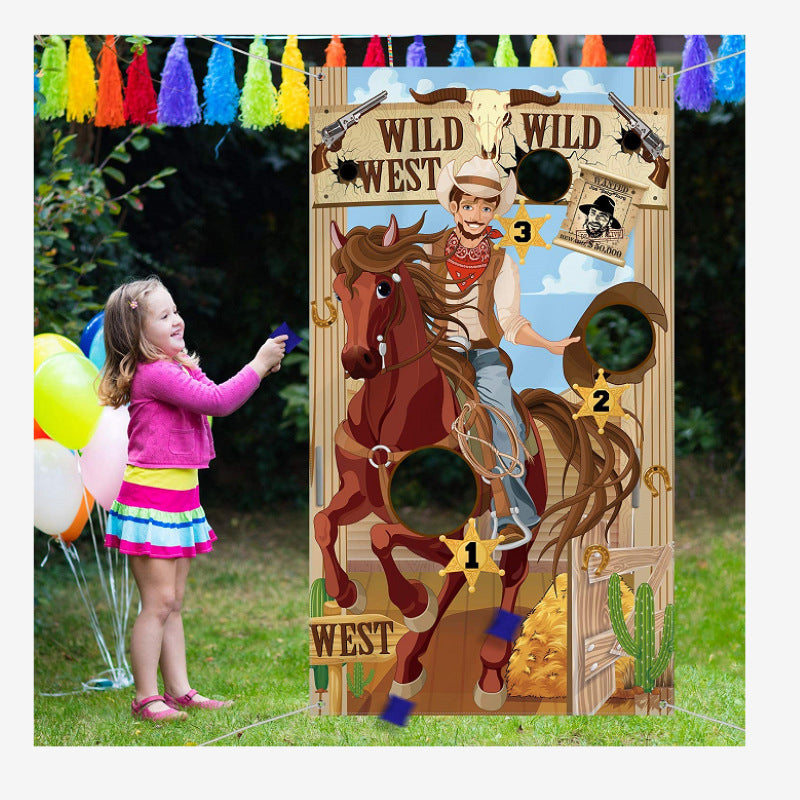 Western Bounty Hunter Background Theme Beanbag Toss Game Flag
