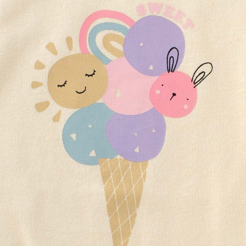 Kids Toddler Big Girls Casual Cute Cartoon Print Long Sleeve Round Neck T-Shirt