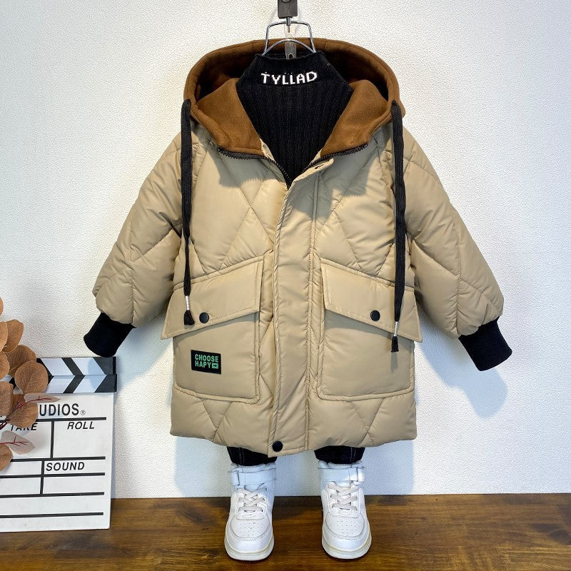 Winter Teen Kid Casual Warm Hooded Coat
