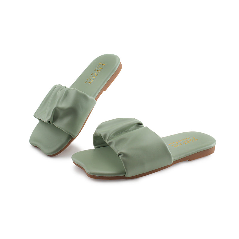 Kids Girls Sweet Solid Color Pleated Ruffled Princess Beach Slippers