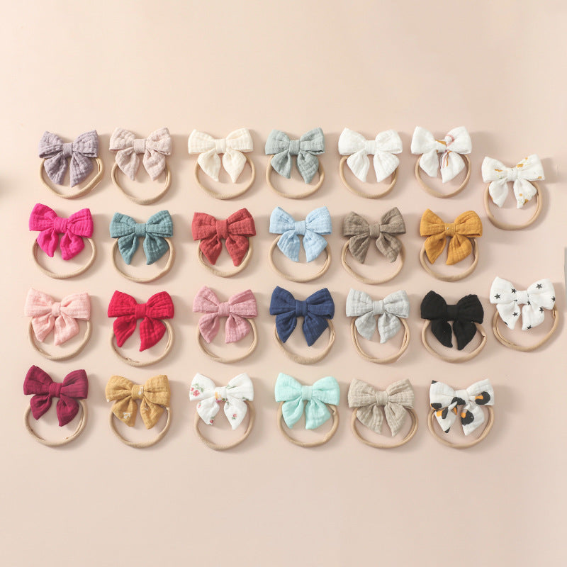 Toddlers Newborn Kid Baby Fashion Girls Bowknot Elastic Nylon Headband Hair Accessories