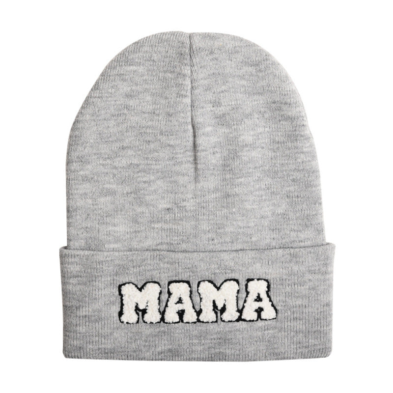Women'S Letter Embroidery Outdoor Warm Pullover Knitted Hat