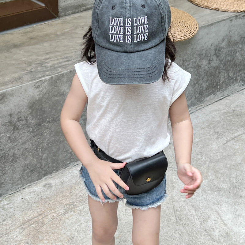 Kids Casual Solid Color Waist Bag