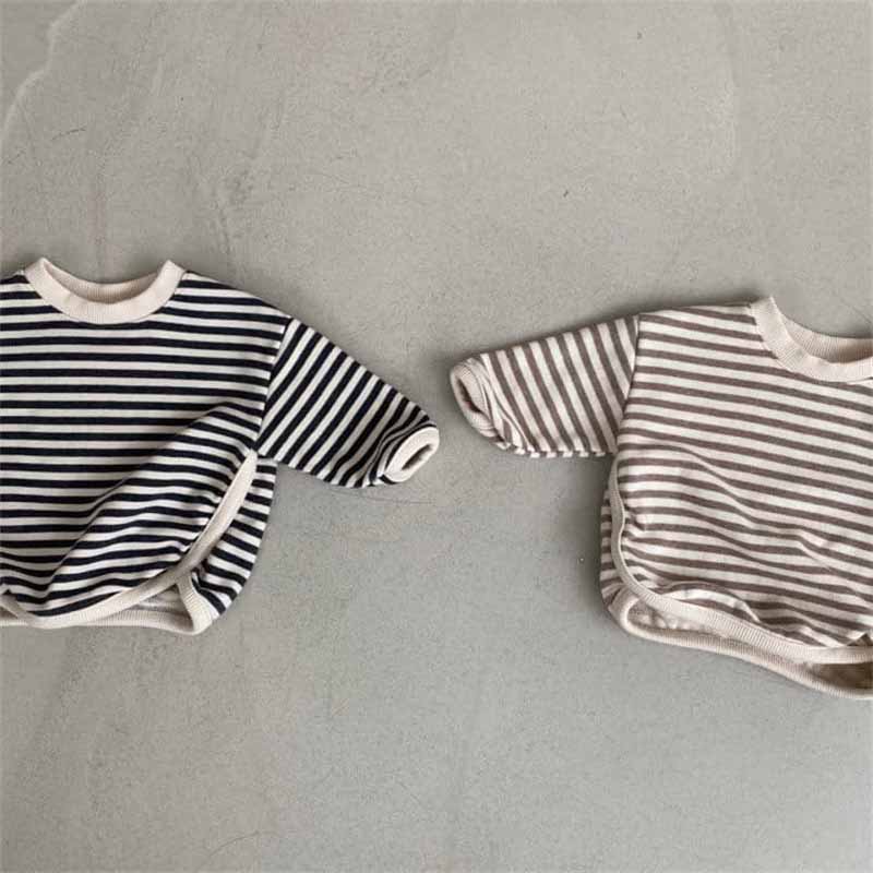 Kids Baby Boys Girls Spring Casual Cute Stripe Print Long Sleeve T-Shirt