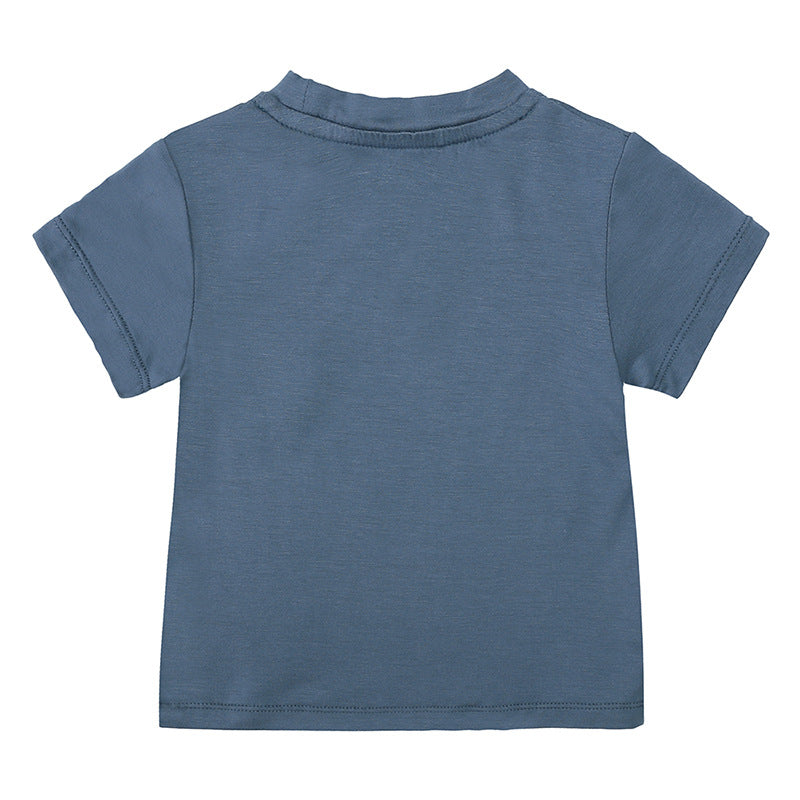 Kids Baby Boys Girls Casual Basic Solid Color Short Sleeve T-Shirt