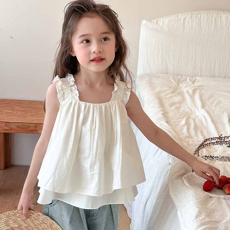 Kids Toddler Big Girls Casual Cute Solid Color Sleeveless Camisole