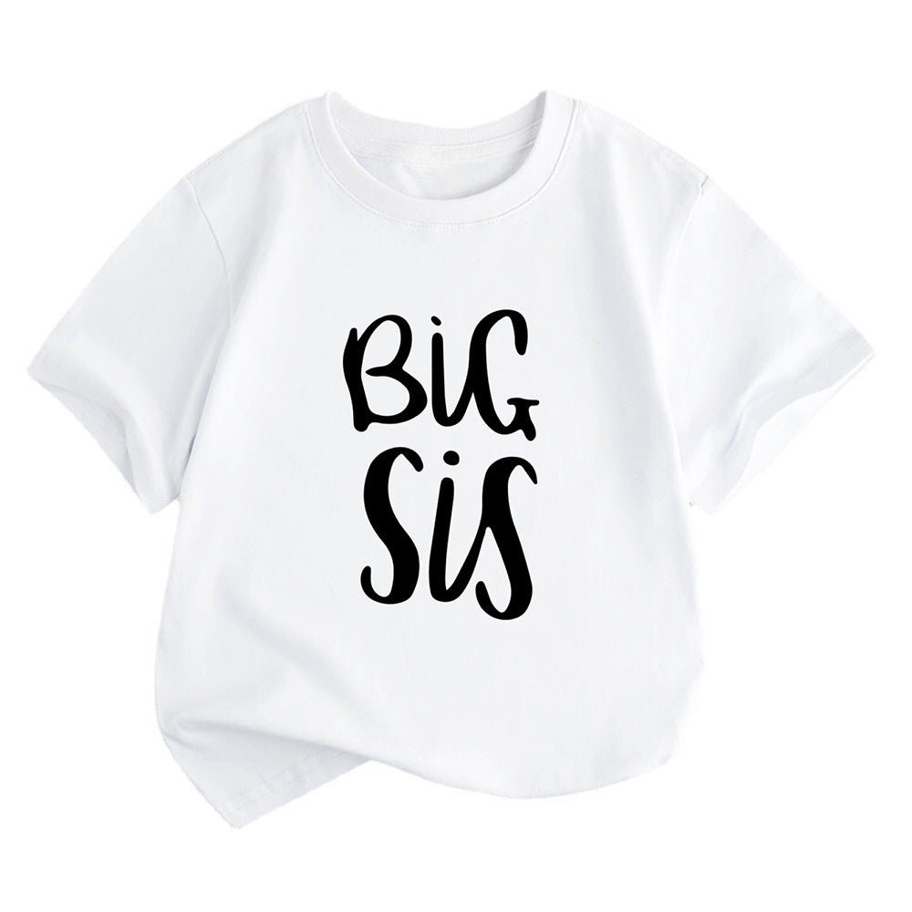 Kids Toddler Boys Girls Casual Cute Alphabet Print Short Sleeve T-Shirt