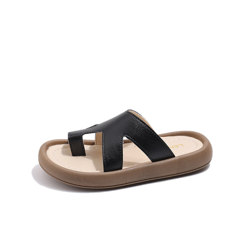 Kids Girls Casual Cute Flat Thick-Soled Slippers