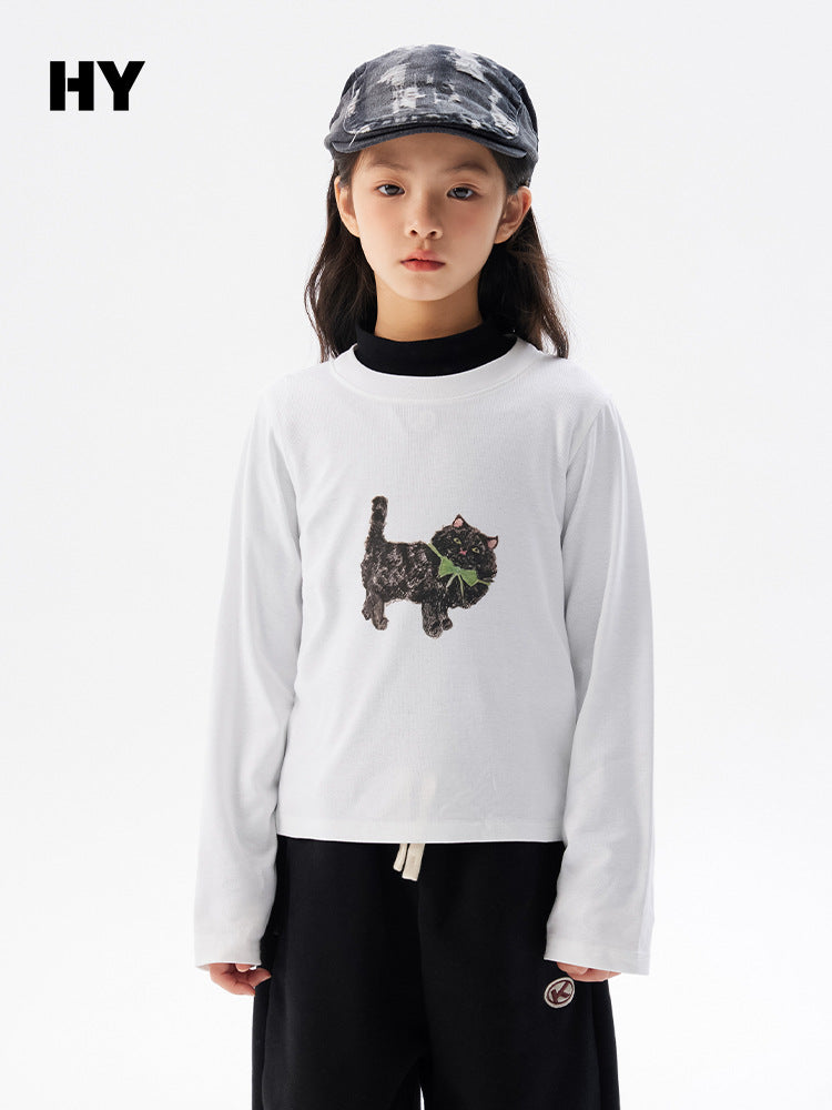 Kids Toddler Big Girls Casual Cute Cartoon Print Long Sleeve T-Shirt