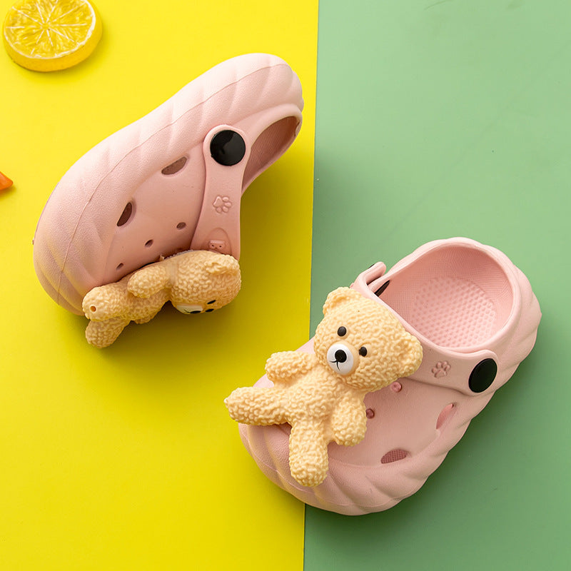 Kids Cute Cartoon Animal Hollow Out Non-slip Slippers