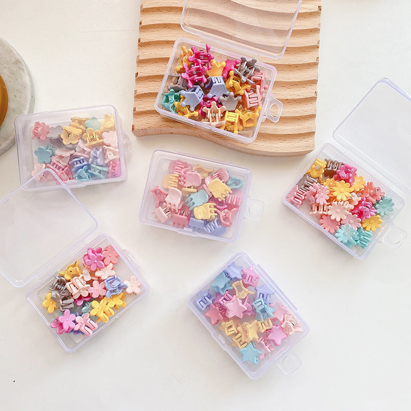 20pieces/set Basic Candy Color Daisy Four Leaf Clover Crown Paw Flower Heart Hair Clip