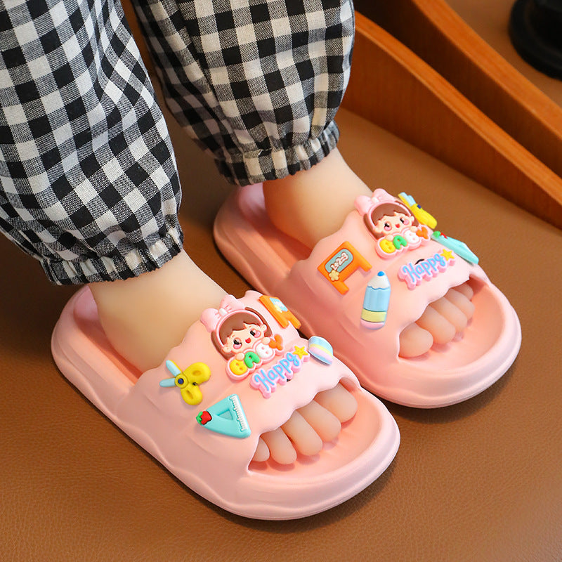 Children Kids Baby Fashion Girls Boys Cartoon Soft Sole Casual Slippers Shoes