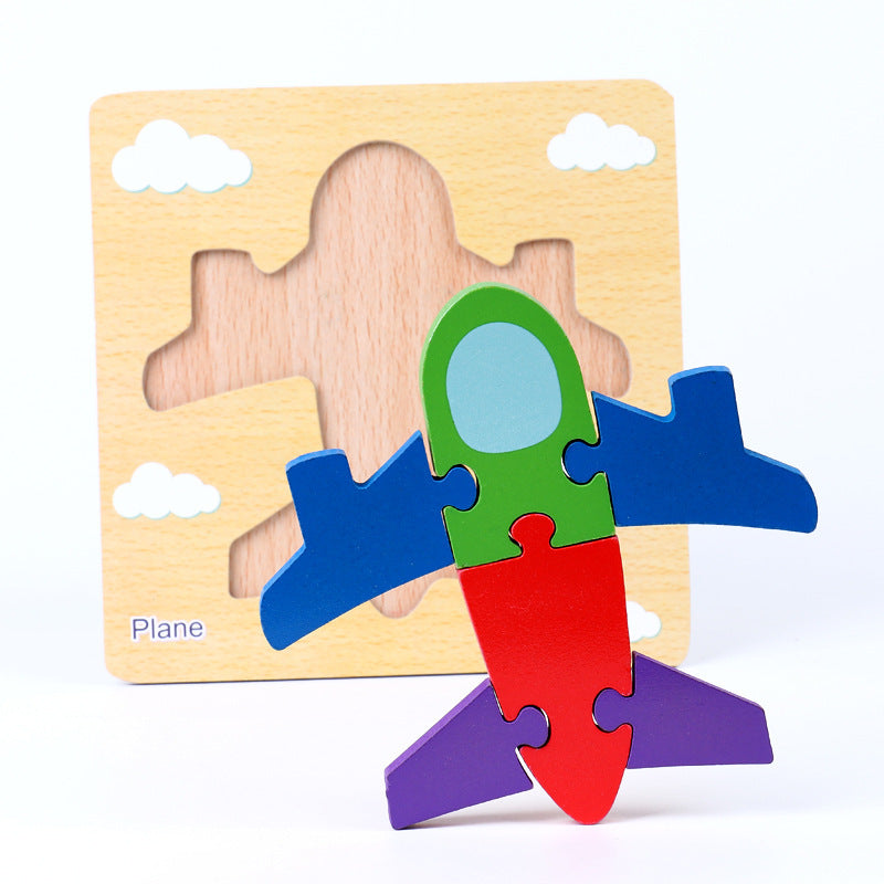 1-3 To Early Education Wooden Children'S Educational Cartoon Animal Three-Dimensional Puzzle