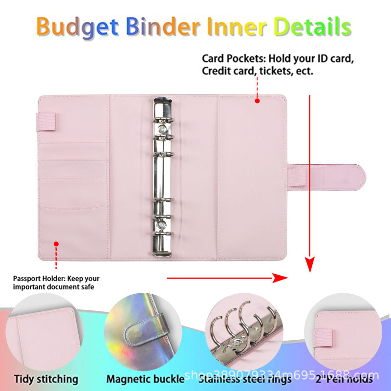 A6 Colorful Binder Laser Macaron PU Note Book