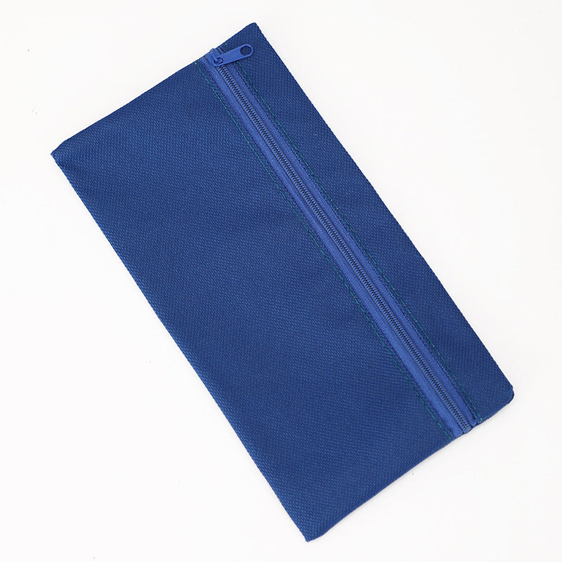 Fashion Simple Solid Color Oxford Cloth Zipper Pencil Bag