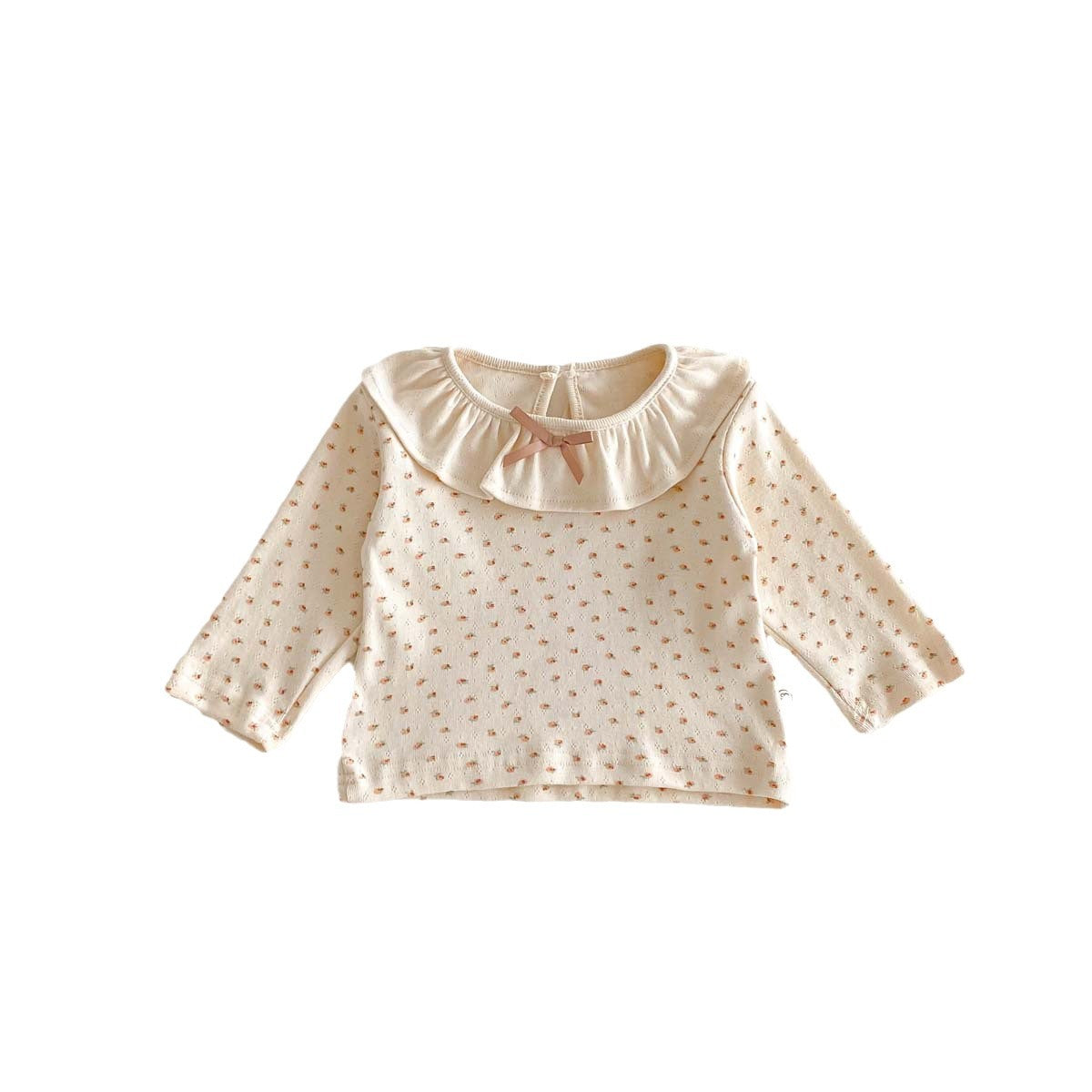 Kids Baby Girls Tiny Flower Long Sleeve Ruffled Top