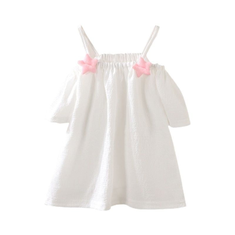 Toddler Girl Short-Sleeved Summer Off-Shoulder Blouse