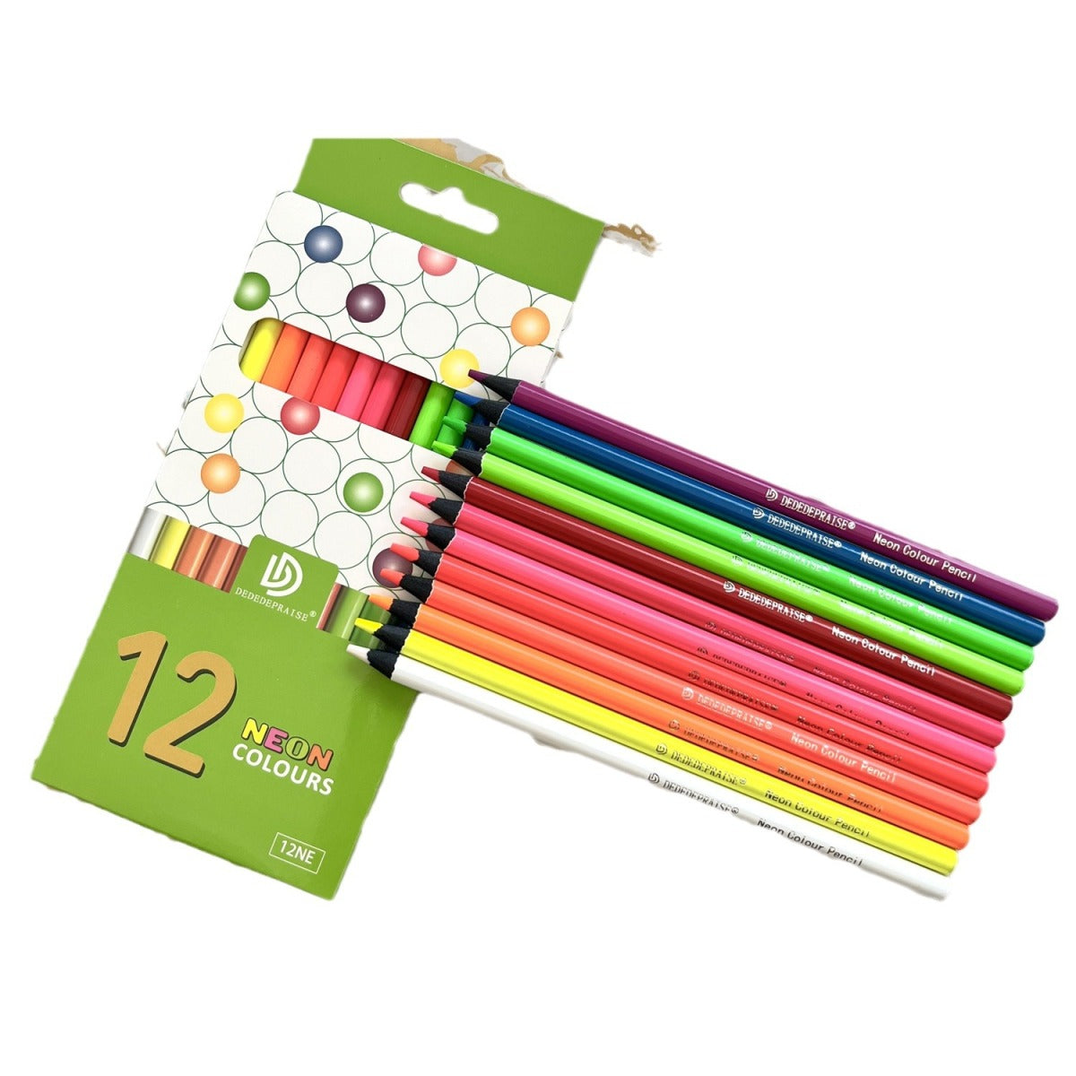 12 Colors Bright Fluorescent Multicolor Pencil