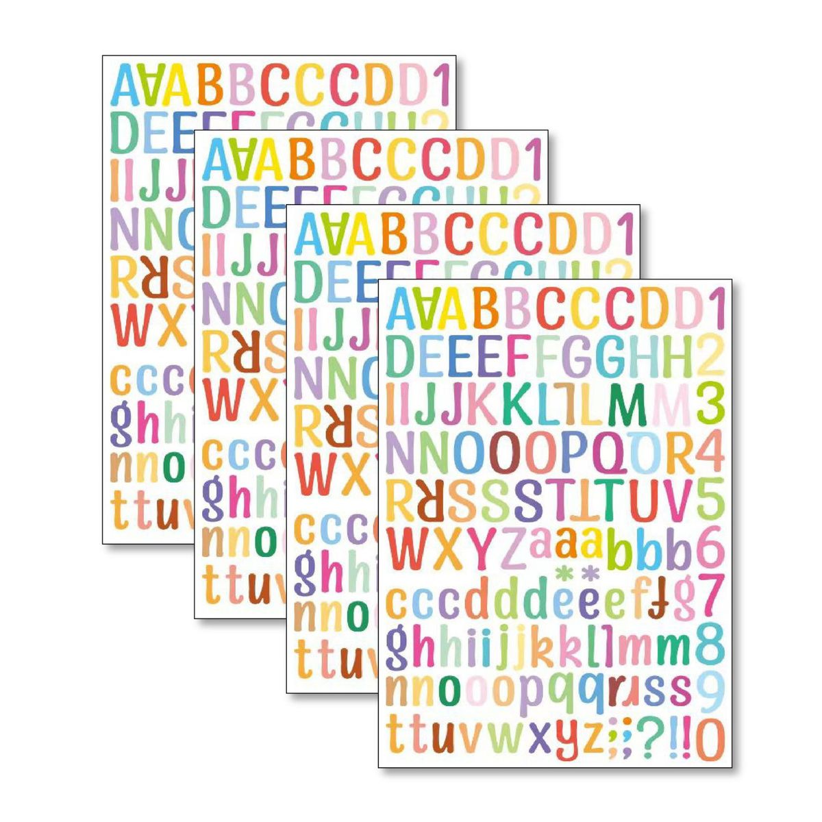 Waterproof Multicolor Digital Letter Sticker