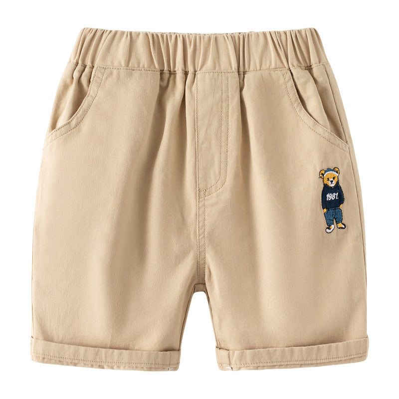Kids Toddler Boys Fashion Casual Embroidery Cartoon Bear Shorts