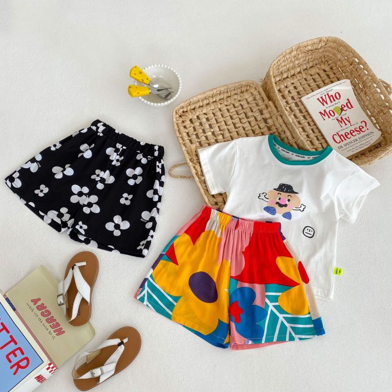 Children Kids Baby Fashion Girls Casual Basic Flower Print Shorts