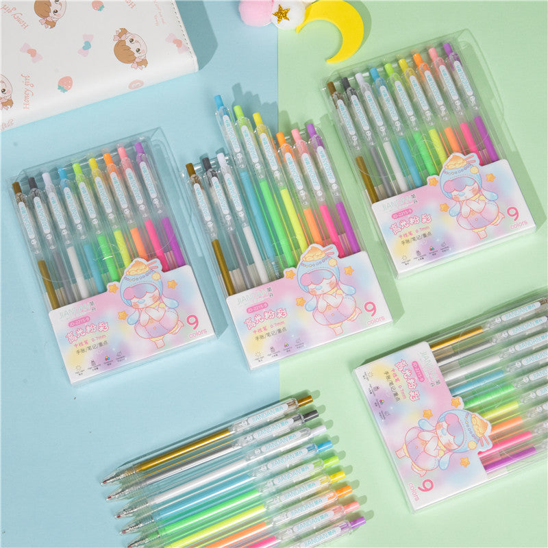 9Pcs/Set Creative Notebook Pen Multicolor Pen Nine-Color Set