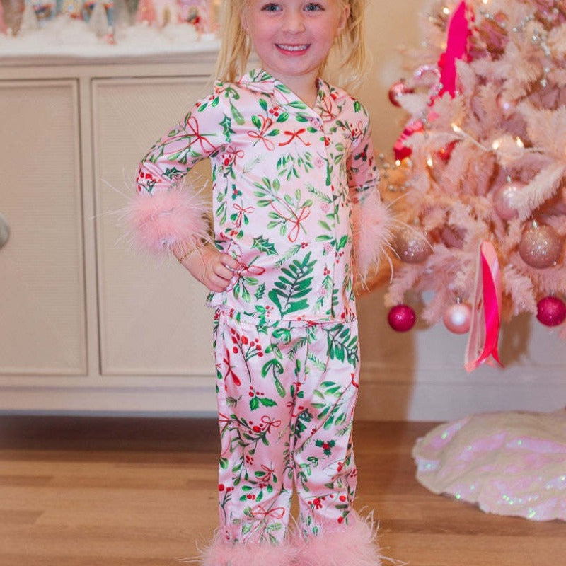 Women Girl Family Matching Clothes Printed Casual Pajamas Homewear Set