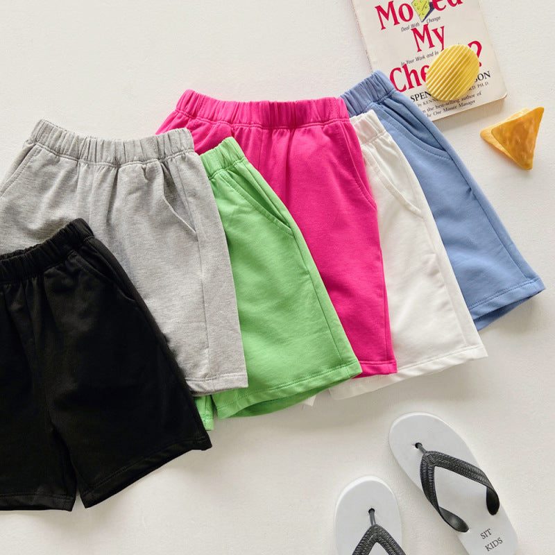 Children Kids Baby Fashion Girls Boys Casual Basic Solid Color Shorts