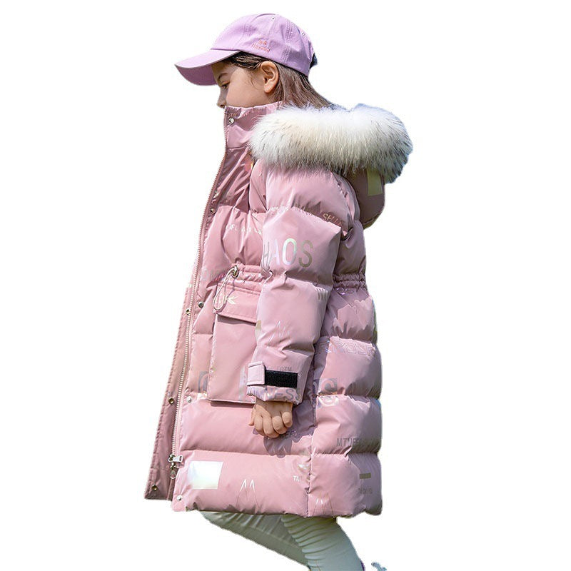 Winter Children Kids Toddlers Girls Hooded Warm Thickened Padded Jacket