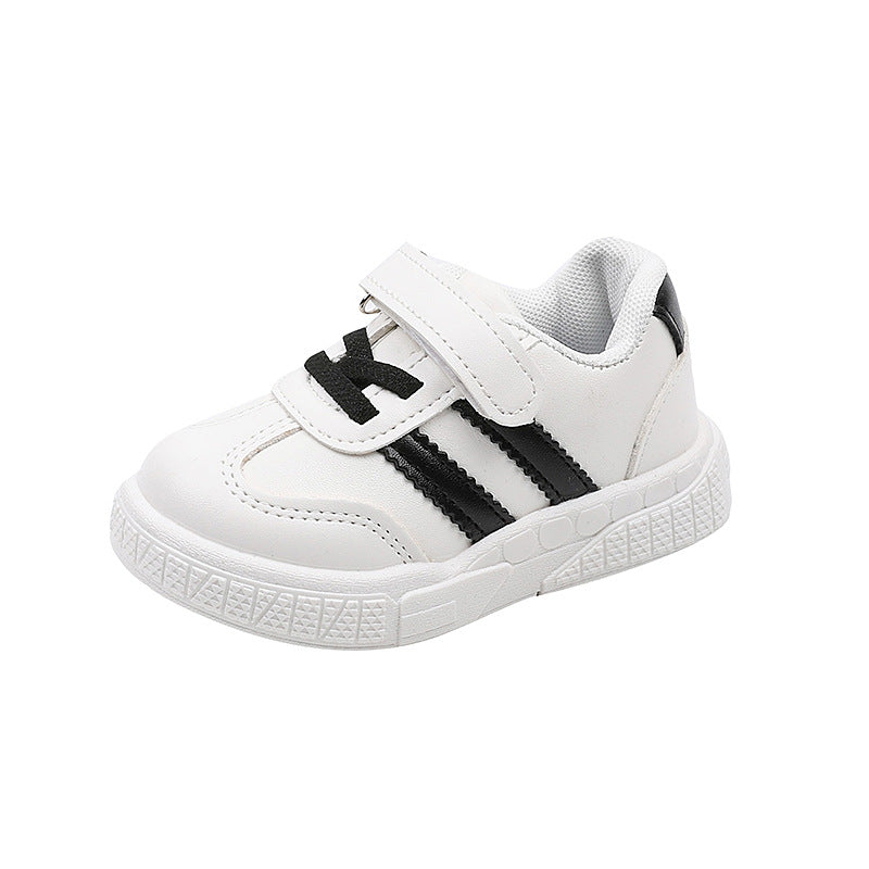 Kids Unisex Casual Cute Versatile Stripe Velcro Thick-Soled Sneakers