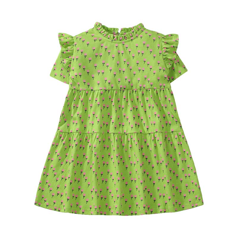 Kids Toddler Girls Casual Cute Tiny Flower Short Sleeve Dress
