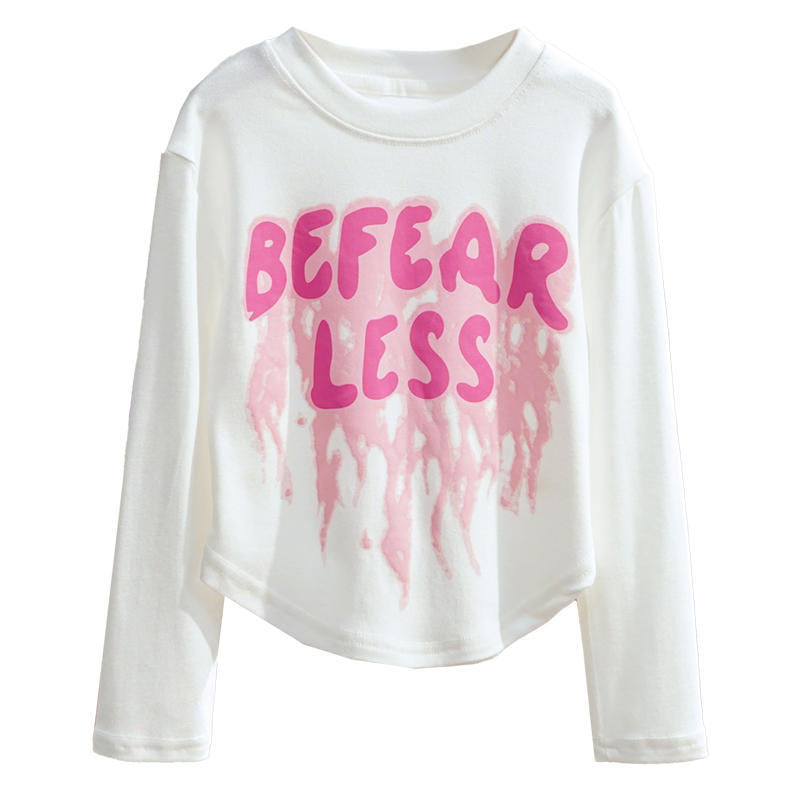 Kids Toddler Big Girls Casual Cute Alphabet Print Long Sleeve T-Shirt