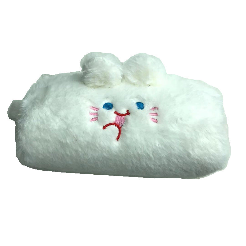 Fashion Cute Cartoon Bear Rabbit Plush Large Capacity Pencil Bag