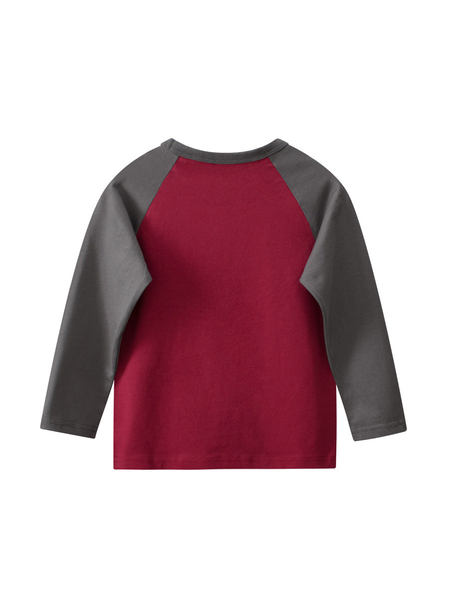 Kids Toddler Boys Girls Casual Cute Alphabet Cartoon Print Long Sleeve Round Neck T-Shirt