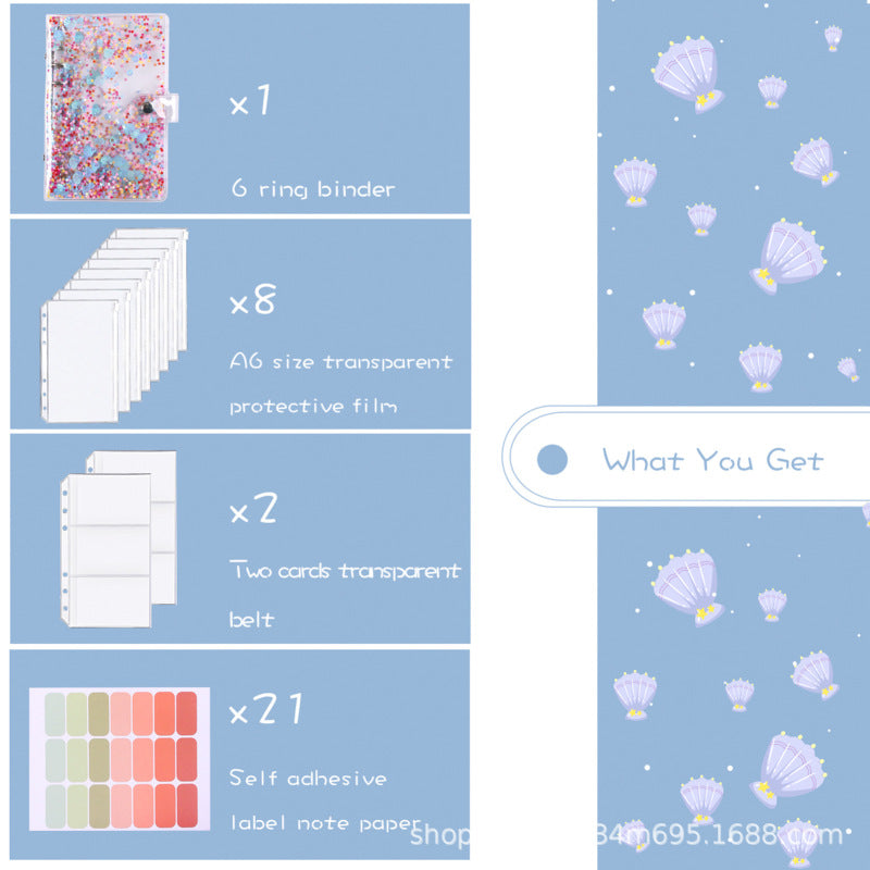 Transparent Creative A6 Binder Zipper Bag Notebook