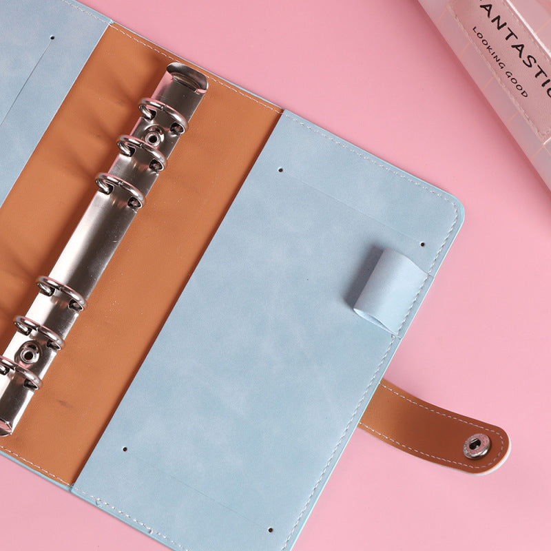 A6 Loose-Leaf Detachable Buckle Simple Hand Account Soft Leather Notebook