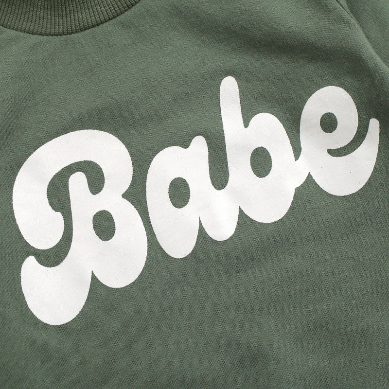 Toddler Baby Infant Girls Boys Letter Print Pullover Sweatshirt