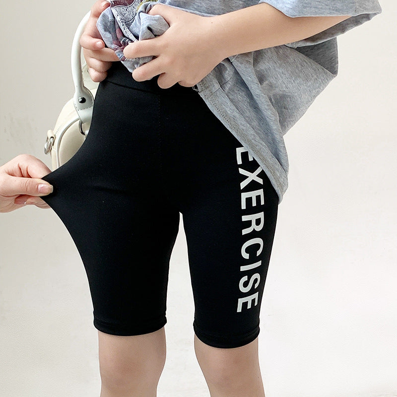 Children Kids Baby Fashion Girls Basic Casual Letter Print Thin Sports Shorts