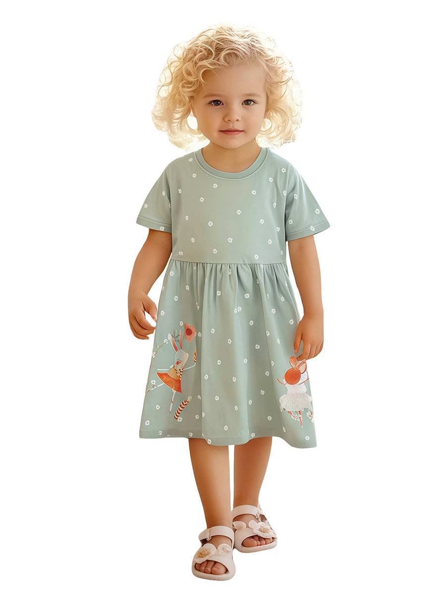 Kids Toddler Girls Casual Cute Short Sleeve Dress