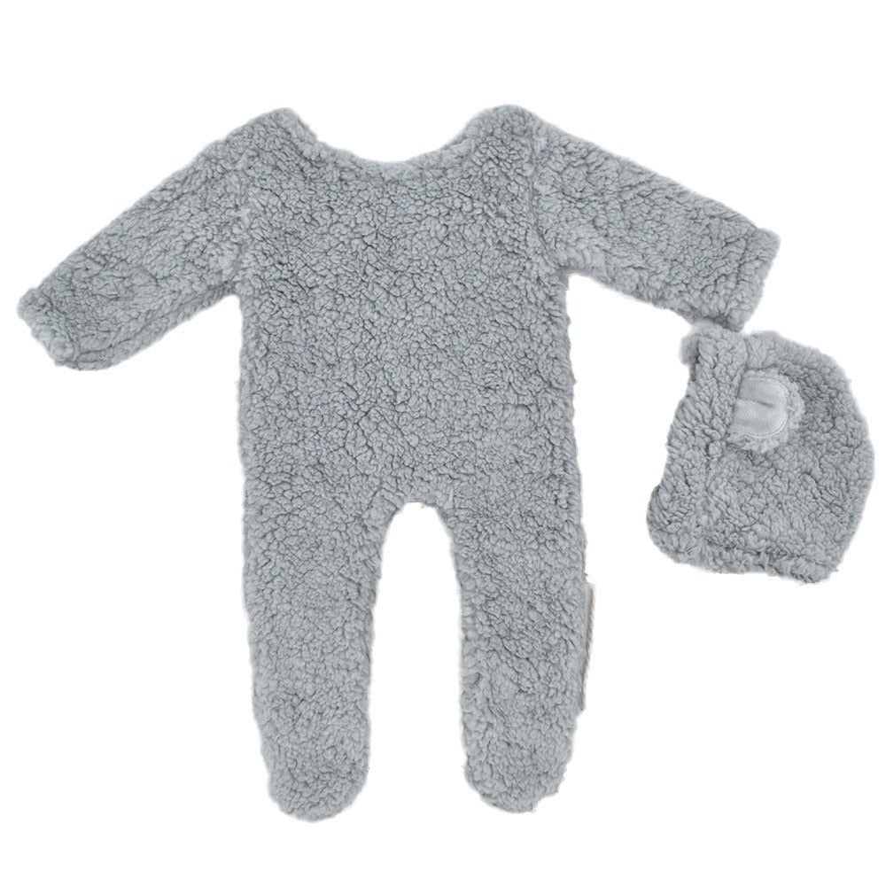 Newborn Baby Bear Photography Clothing Plush Jumpsuits