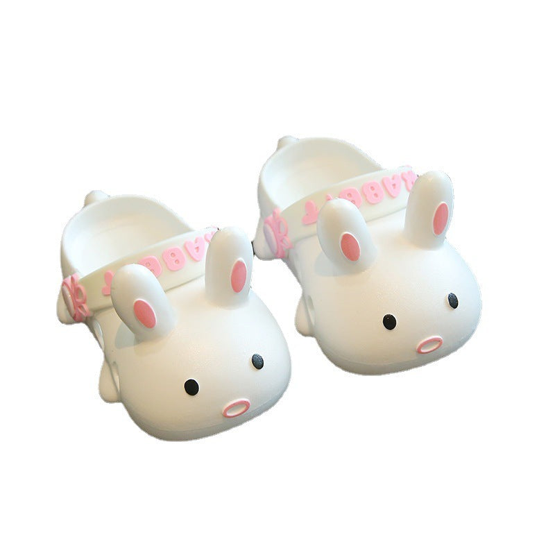 Kids Fashion Cartoon Little White Soft Bottom Non-Slip Toe Slippers